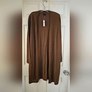 J.Jill Brown Long Open Cardigan NWT XL